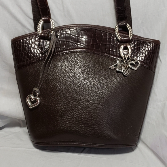 Brighton Handbags - Brighton brown pebbled leather bucket bag euc